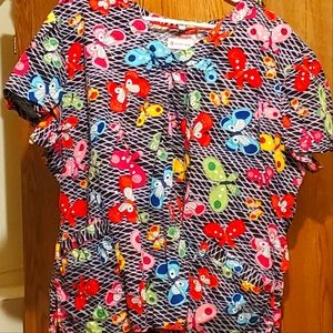 Plus size scrub top